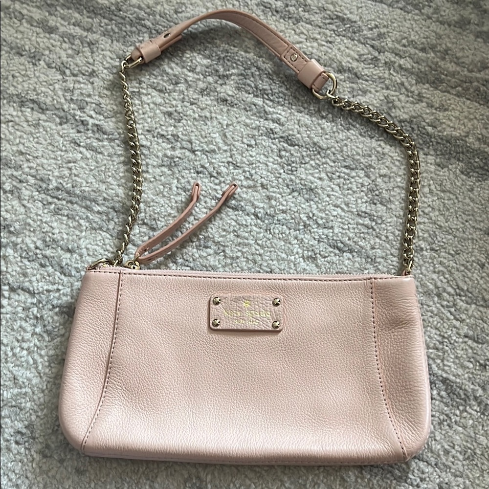 Kate Spade Pink and Gold Clutch with Chain Strap